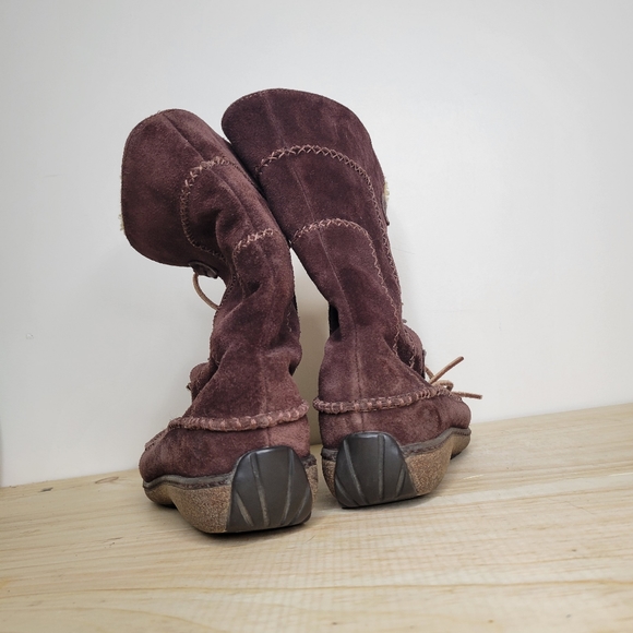 Timberland brown suede Sherpa lined boots lace up 6 - Picture 3 of 4